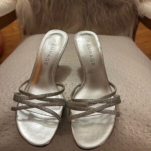 Rampage Silver Strappy Heels